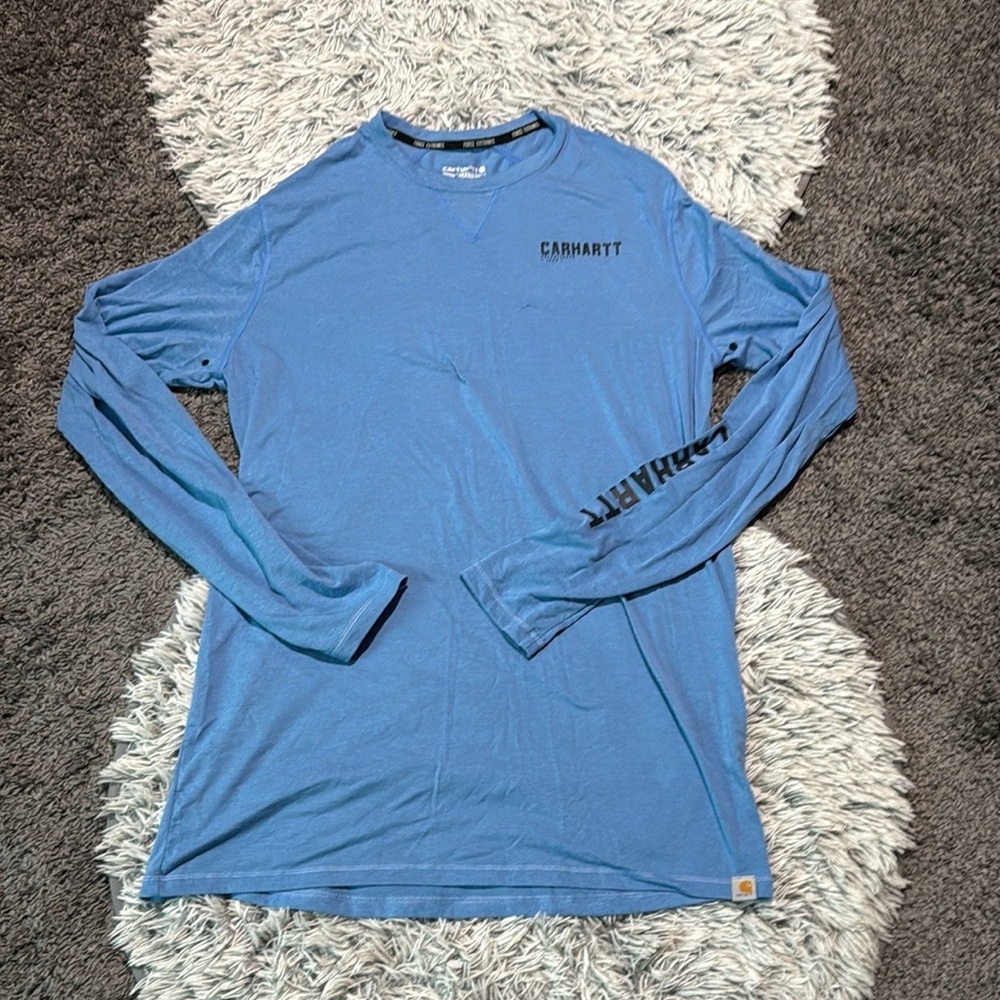 Carhartt Men's Blue Long Sleeve Shirt Size Large Tall